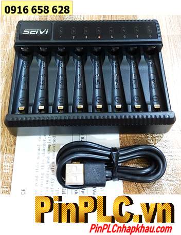 SEIVI A-WG0120A Máy sạc 8 Pin SEIVI A-WG0120A cổng sạc USB (8 khe-sạc mỗi lần từ 1 đến 8 pin AA, AAA NiMh)